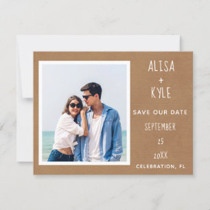 Photo Tan Modern Save the Date