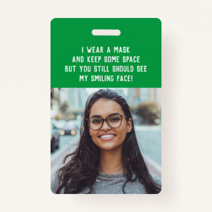 Photo teacher nurse green name ID badge