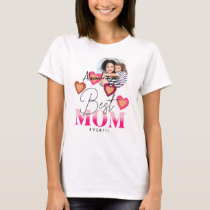 Photo Template, Best Mum Ever, Lovely Hearts T-Shirt