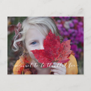 Photo Template Calligraphy Script Thankful Postcard