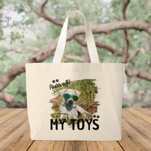 Photo Template Funny Dog Toy Storage Large Tote Bag