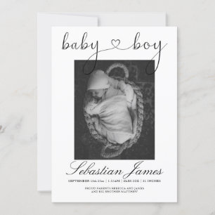 Photo Template Heart Typography New Baby Boy
