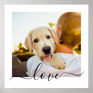 Photo Template Love Text White Poster
