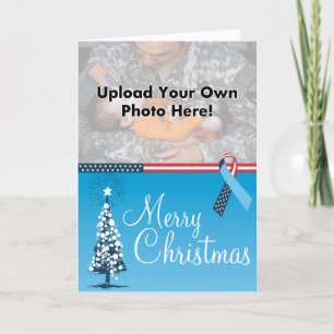Photo Template Military Troops Ribbon Christmas Ca