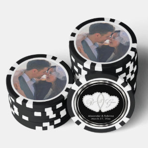 Photo Template of the Bride and Groom Poker Chips