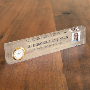 Photo Template Rustic Wood Nameplate