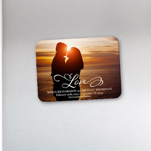 Photo Template Save the Date Script Typography Magnet