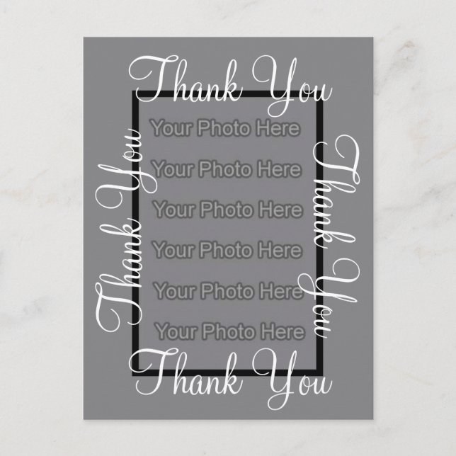 Photo Template Thank You Wedding Postcard (Front)