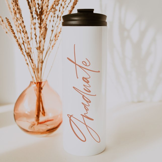 Photo terracotta graduation script modern elegant thermal tumbler (Creator Uploaded)
