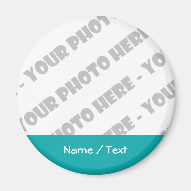 Photo & Text Round Magnet - Create Your Own (Front)