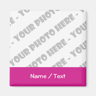 Photo & Text Square Magnet - Create Your Own