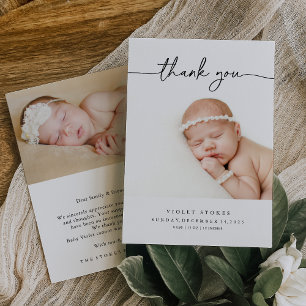 Photo Thank You Baby Birth Announcement Card