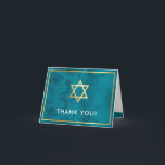 PHOTO THANK YOU bar mitzvah gold star teal blue Card<br><div class="desc">[ NOTE - THE GOLD EFFECT IS A PRINTED PICTURE ] A modern, simple design for a THANK YOU CARD Setup as a template it is simple for you to add your own details, or hit the customise button and you can add or change text, fonts, sizes etc TIP ::...</div>