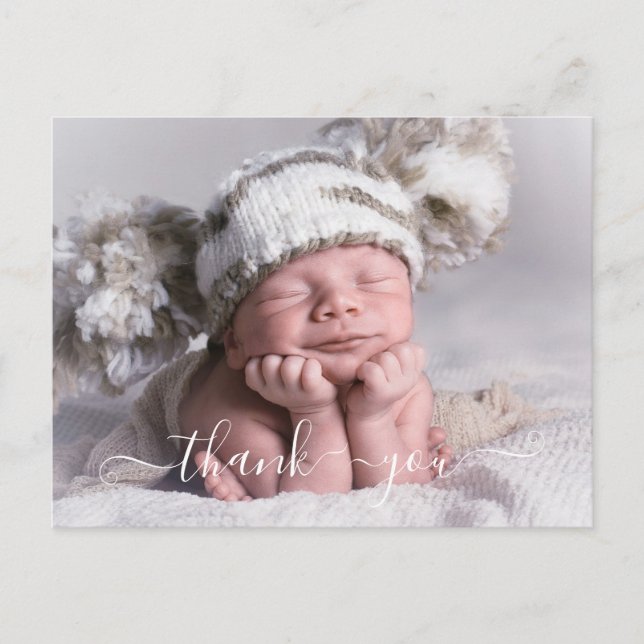 Photo Thank You Birth Announcement Post Card (Front)