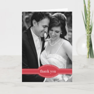Photo Thank You Card for Wedding, Red