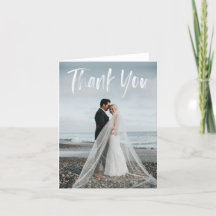 Photo Thank You Card with Watercolor Lettering