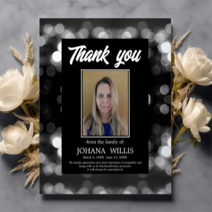 Photo Thank You Funeral Memorial Card