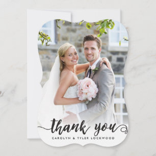 PHOTO THANK YOU hand drawn script type overlay Card