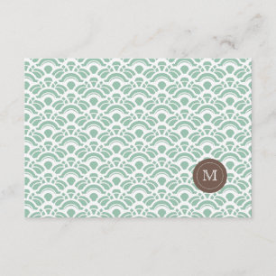 Photo Thank You Light Jade Pattern & Monogram Card