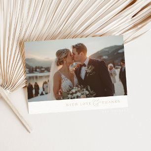 PHOTO THANK YOU minimal elegant ampersand beige Card