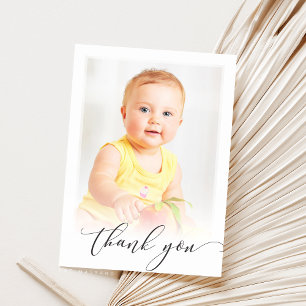 PHOTO THANK YOU modern calligraphy script writing Card