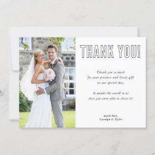 PHOTO THANK YOU modern couple urban font Card