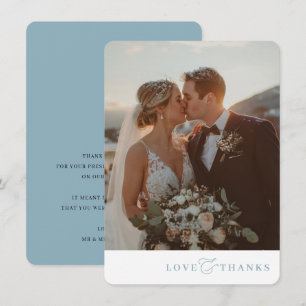 PHOTO THANK YOU modern elegant romantic ampersand  Card