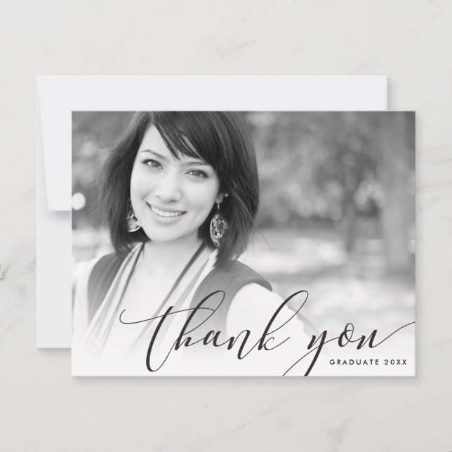 PHOTO THANK YOU modern luxe callligraphy black (Front)