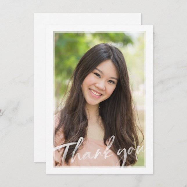PHOTO THANK YOU modern transparent lettering layer (Front/Back)