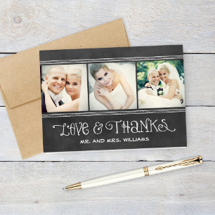 Photo Thank You Note Cards   Chalkboard Charm