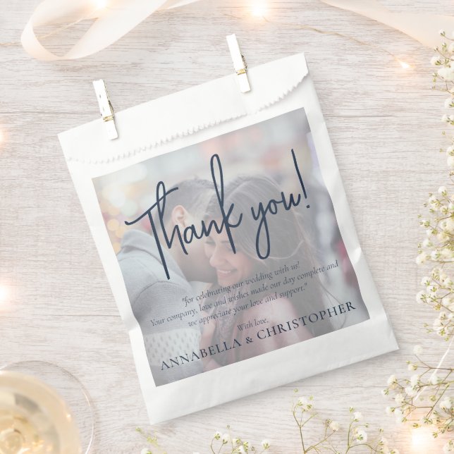 Photo Thank you Note for Wedding Unique Favour Bag (Clipped)