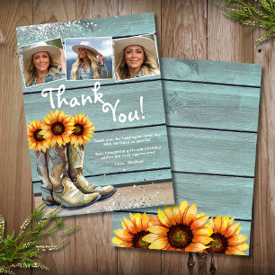 Photo Thank You Rustic Country Sunflower Boots