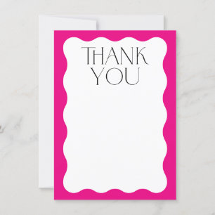 PHOTO THANK YOU trendy elegant serif hot pink Card