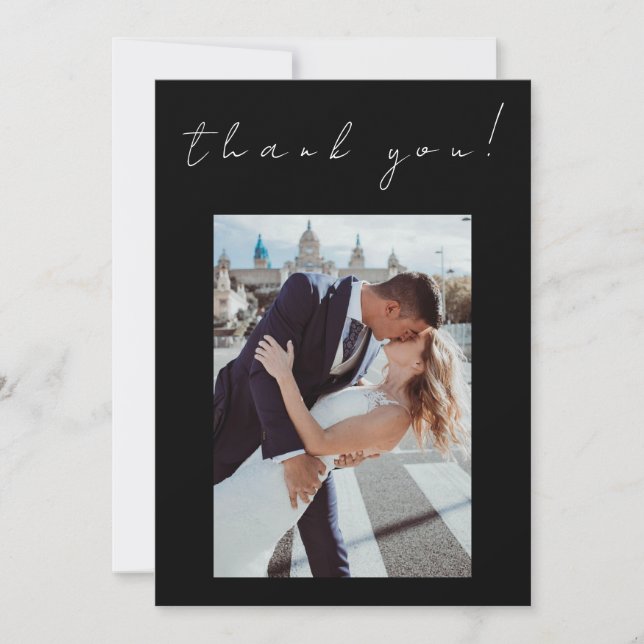 Photo Thank you Wedding Card-Twin Flame Symbol- Invitation (Front)