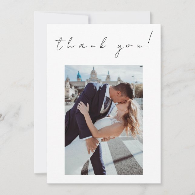 Photo Thank you Wedding Card-Twin Flame Symbol- Invitation (Front)