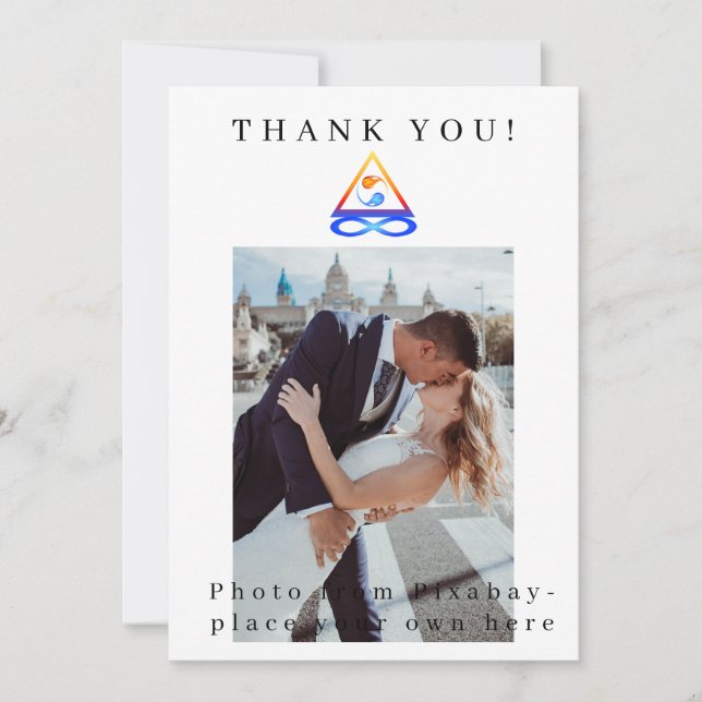 Photo Thank you Wedding Card-Twin Flames- Invitation (Front)