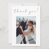 Photo Thank you Wedding Card-Twin Flames-White-