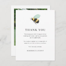 Photo Thank You Wedding Card with Bumble Bee 