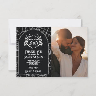 Photo Thank You Wedding Skeleton Hearts Hands Invitation