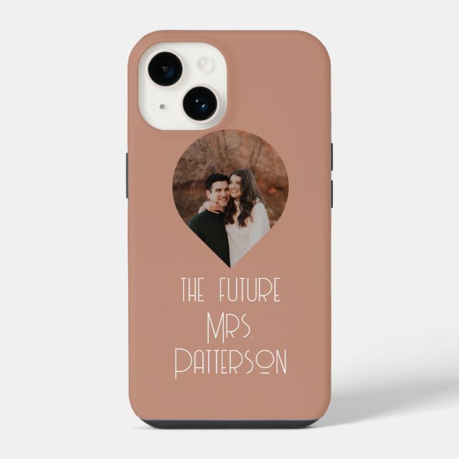 Photo The Future Mrs Modern Bride Script Name iPhone Case (Back)