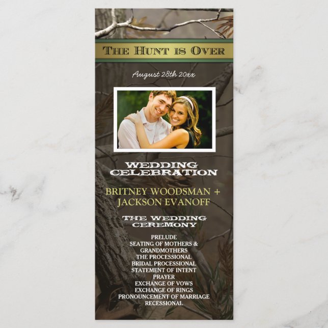 Photo The Hunt is Over Camo Wedding Programs (Front)