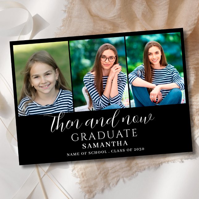 Photo Then And Now Graduation Announcement (Creator Uploaded)