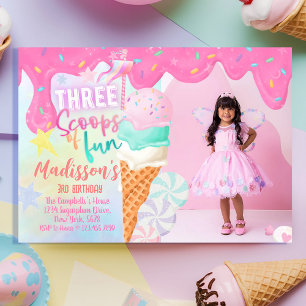 photo Three Scoops of Fun Invitation