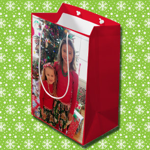 Photo to Grandma Merry Christmas Personalise Medium Gift Bag