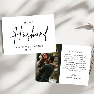 Photo To My Husband On My Wedding Day Thank You Card