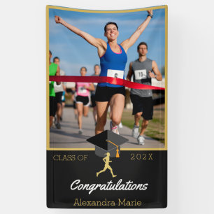 Photo Track runner congratulation graduate Banner