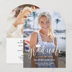 Photo & Trendy Script Graduation Announcement