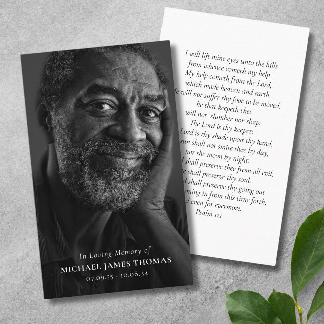Photo Tribute Remembrance Funeral Memorial Card (Photo Memorial Prayer Card)