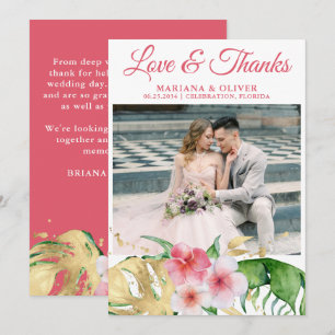 Photo Tropical Palm Leaves Floral Invitation