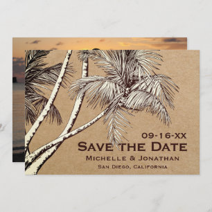 PHOTO Tropical Palm Tree Beach Wedding Save The Date